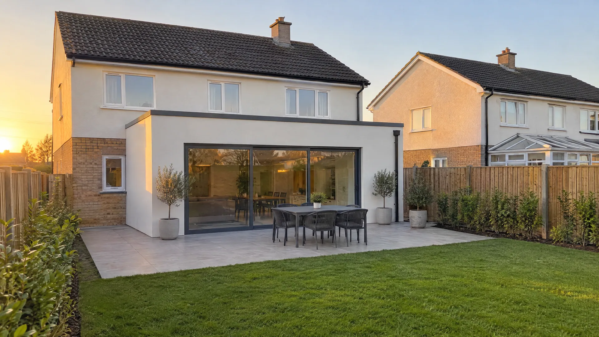 A 1990s Dublin semi with a new single-storey rear extension opening onto the garden, the option many families compare when they ask whether to extend or move.