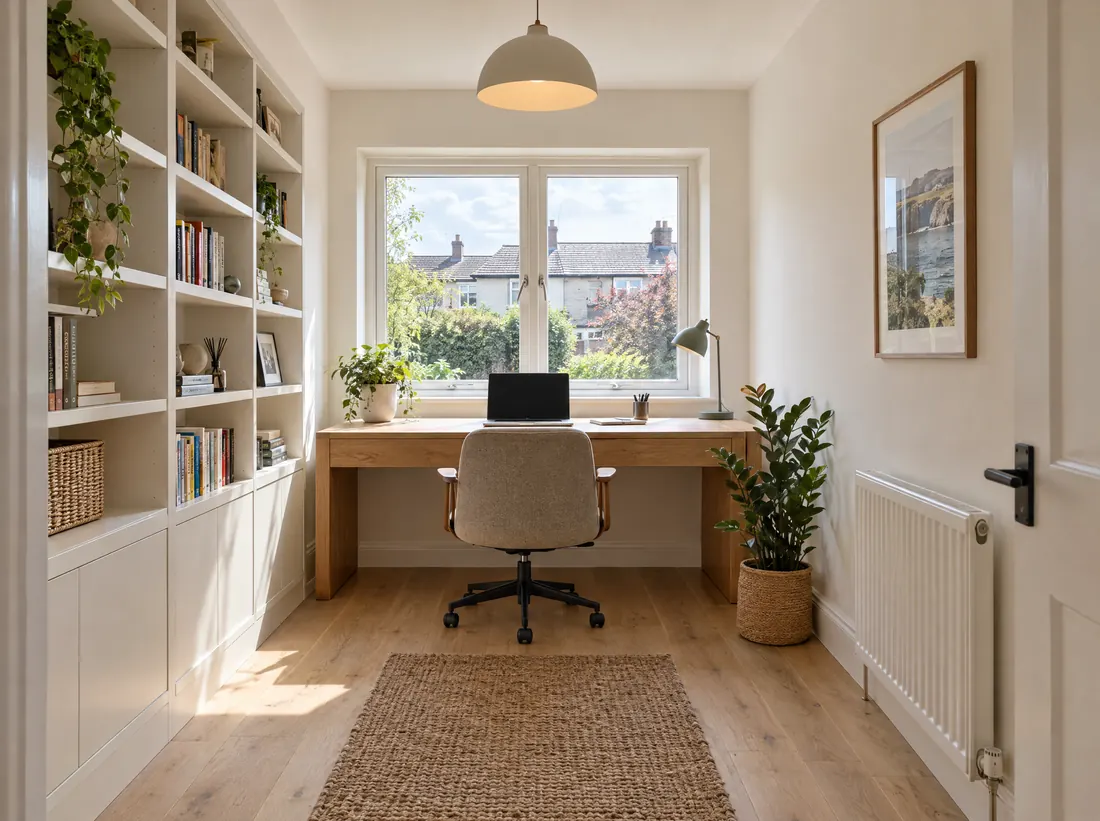 Garage converted into a home office