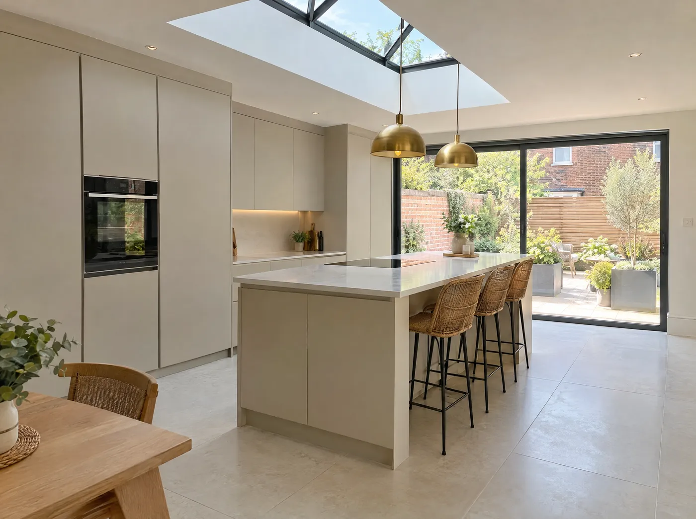 A kitchen extension with an island